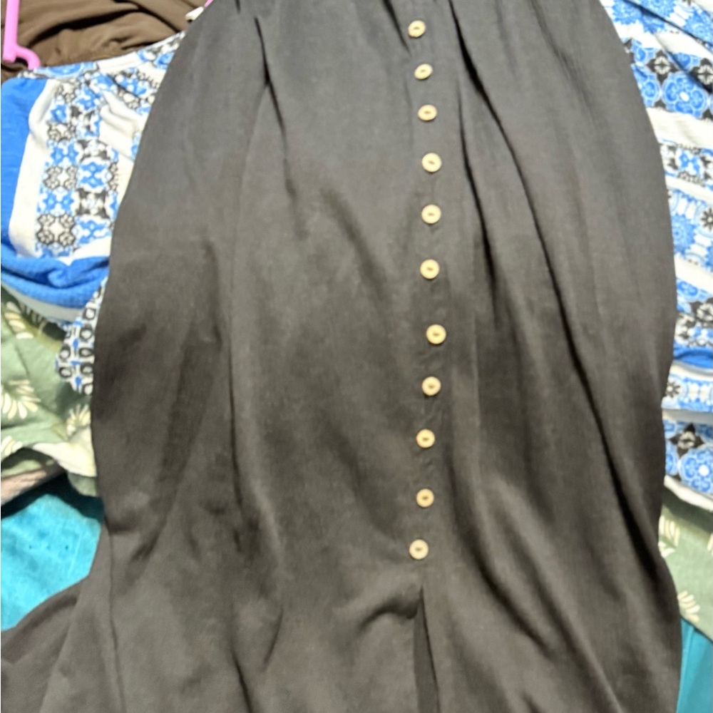 Elegant Black Button-Down Skirt